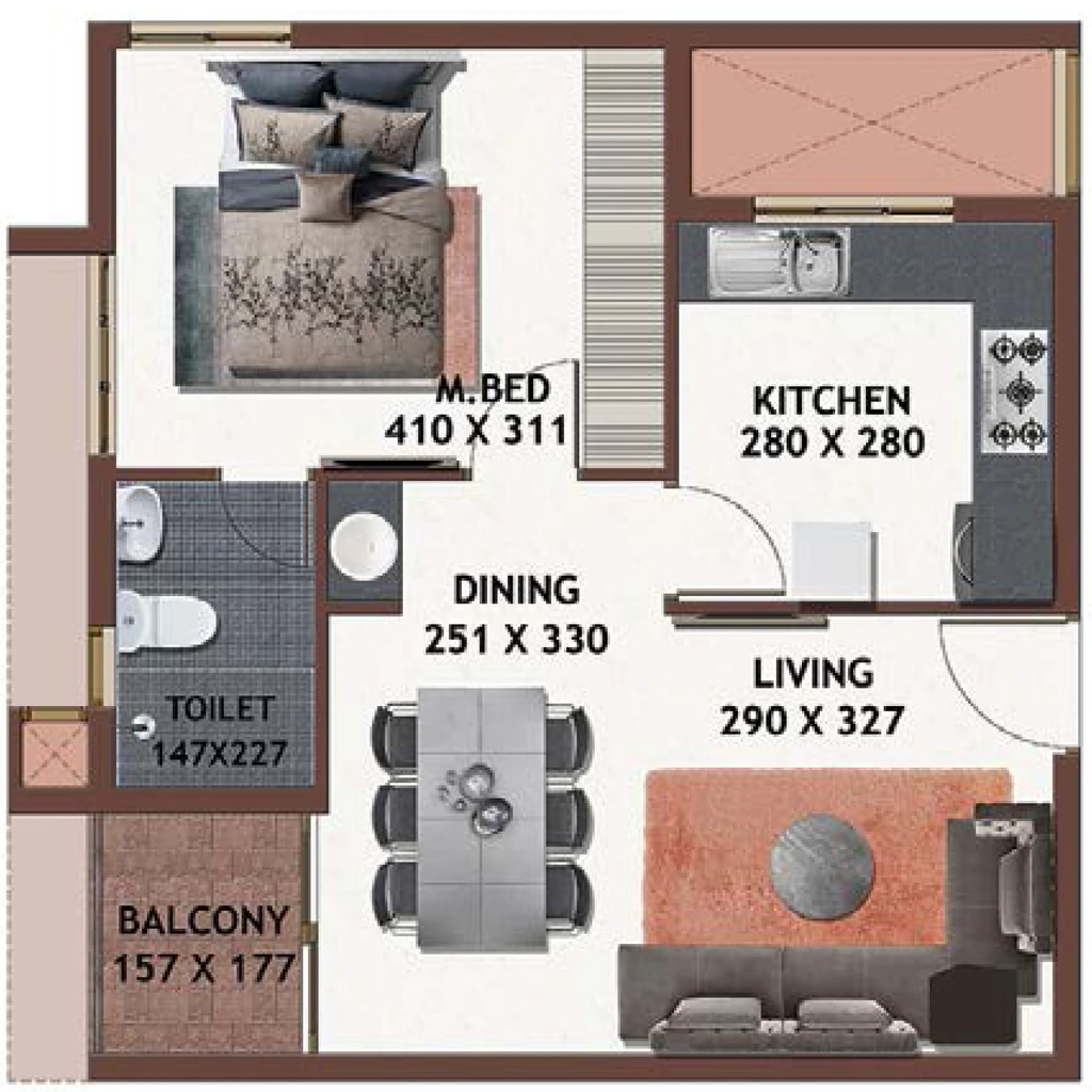 1 BHK Flat in Favourite The Aeropolis in Chacka, Thiruvananthapuram - Image 930802