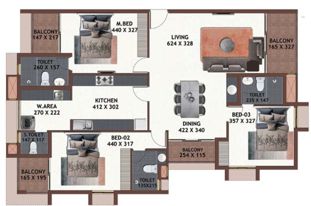 3 BHK Flat in Favourite The Aeropolis in Chacka, Thiruvananthapuram - Image 930805