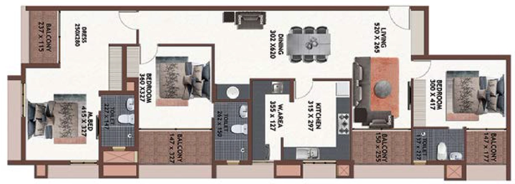 3 BHK Flat in Favourite The Aeropolis in Chacka, Thiruvananthapuram - Image 930806