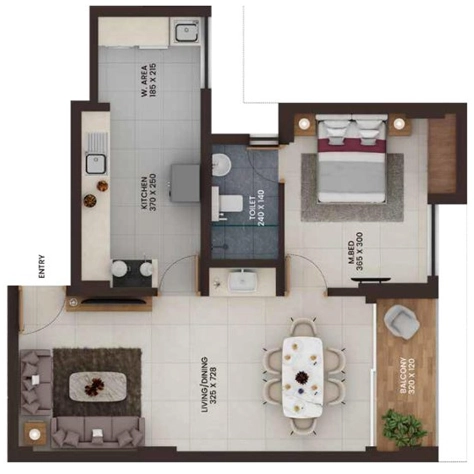 1 BHK Flat in Favourite The Residence in Venpalavattom, Thiruvananthapuram - Image 930793