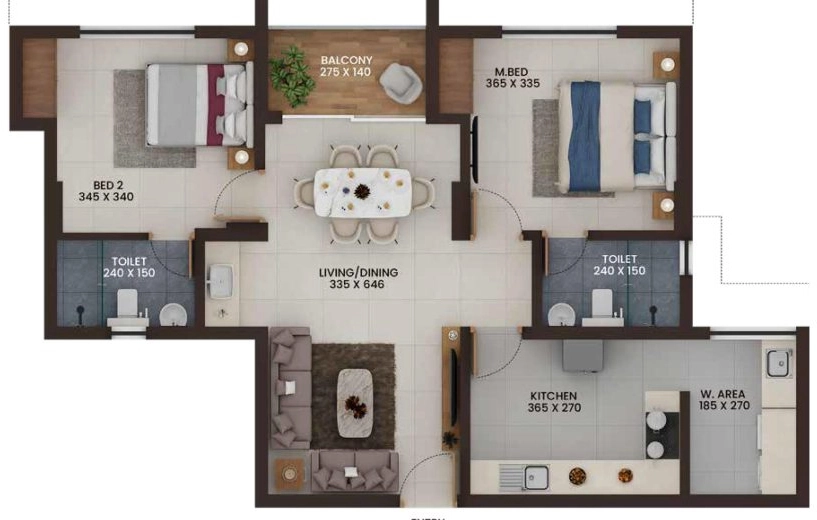 2 BHK Flat in Favourite The Residence in Venpalavattom, Thiruvananthapuram - Image 930794