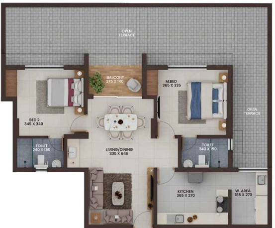 2 BHK Flat in Favourite The Residence in Venpalavattom, Thiruvananthapuram - Image 930795