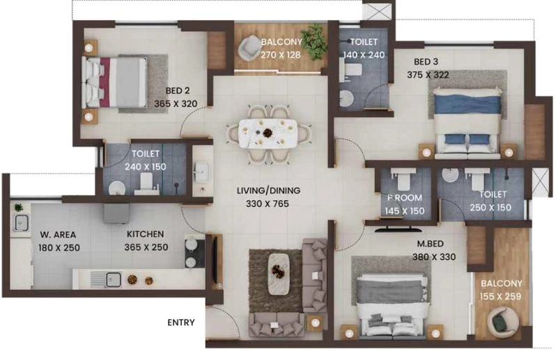 3 BHK Flat in Favourite The Residence in Venpalavattom, Thiruvananthapuram - Image 930797