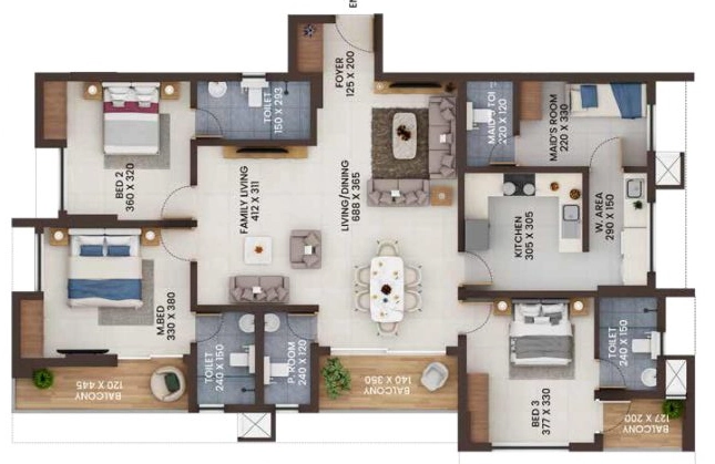 3 BHK Flat in Favourite The Residence in Venpalavattom, Thiruvananthapuram - Image 930798