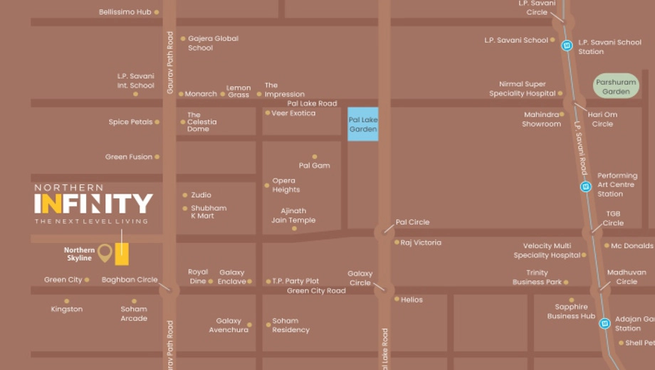 Location of Northern Infinity in Pal Gam, Surat - Image 434148