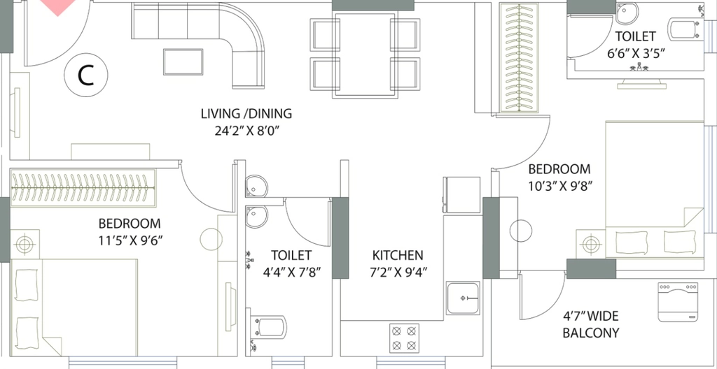 2 BHK Flat in Silver Ikon in Jessore Road, Kolkata - Image 930812