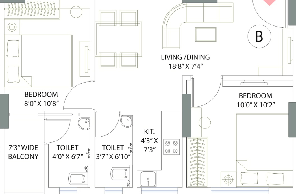 2 BHK Flat in Silver Ikon in Jessore Road, Kolkata - Image 930811