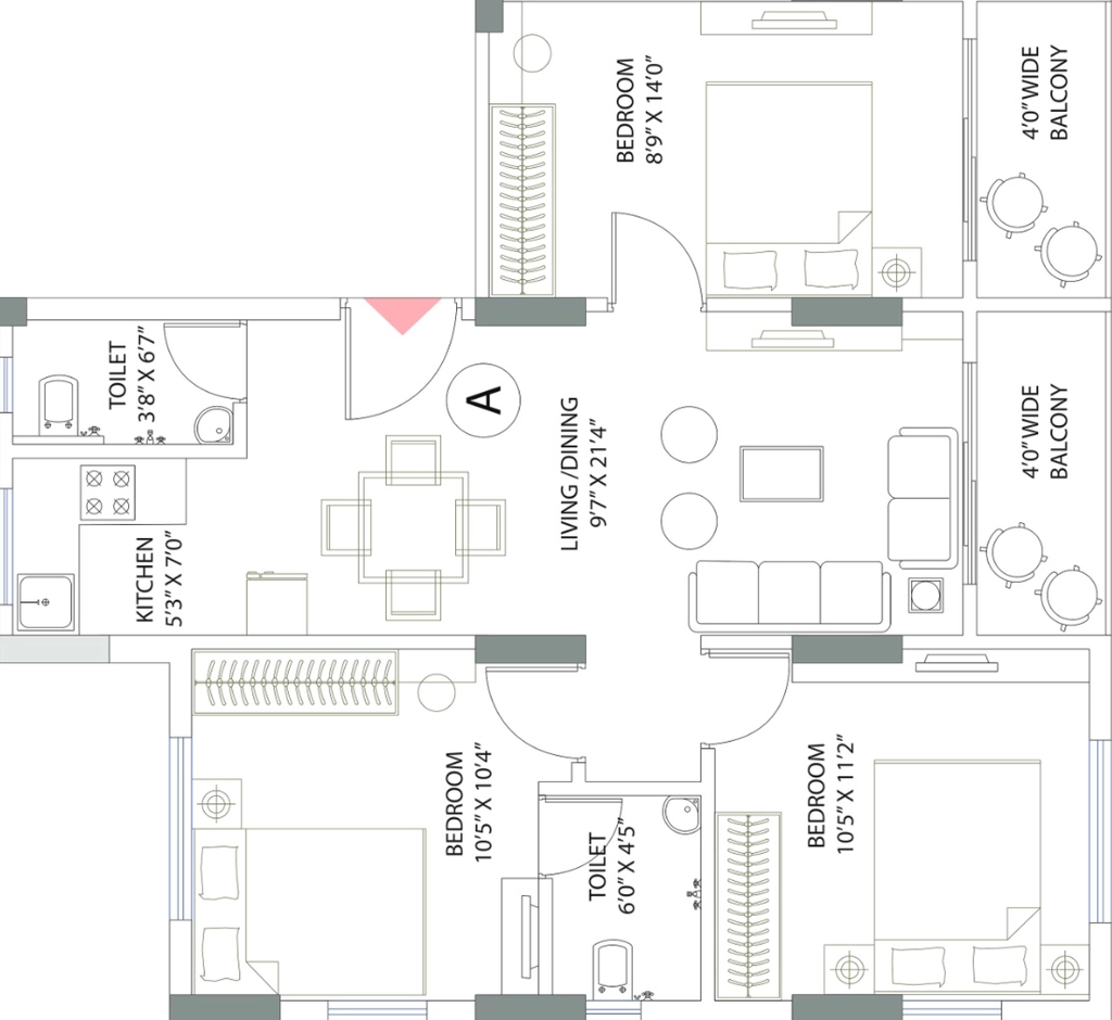 3 BHK Flat in Silver Ikon in Jessore Road, Kolkata - Image 930813