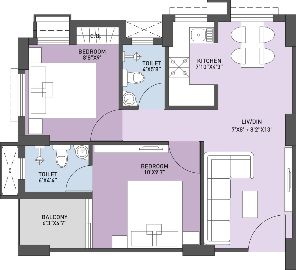 2 BHK Flat in Bhawani Paraiso in New Town, Kolkata - Image 930830