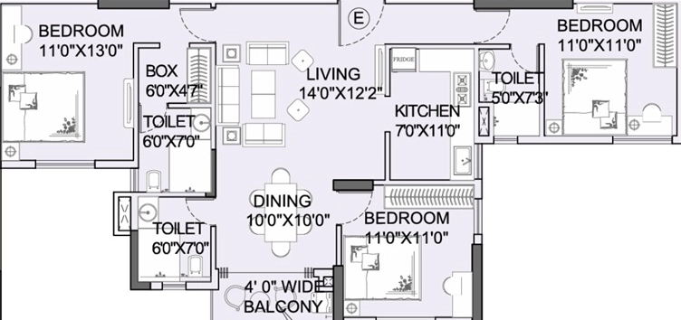 3 BHK Flat in Bhawani Paraiso in New Town, Kolkata - Image 930836
