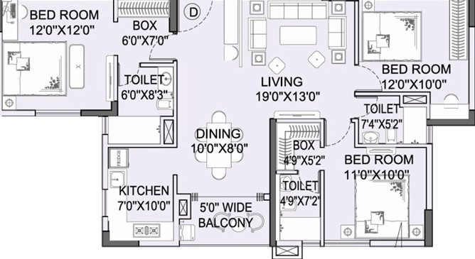 3 BHK Flat in Bhawani Paraiso in New Town, Kolkata - Image 930837