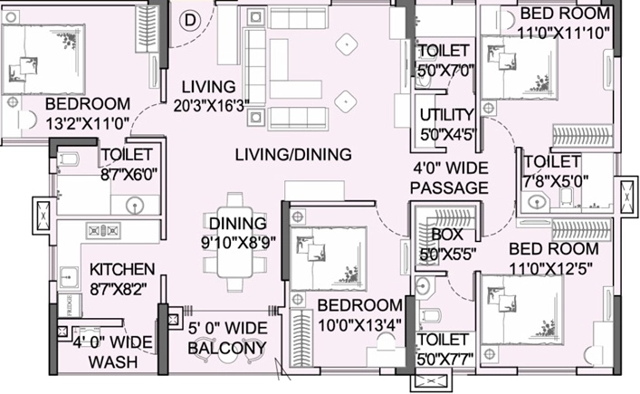 4 BHK Flat in Bhawani Paraiso in New Town, Kolkata - Image 930838