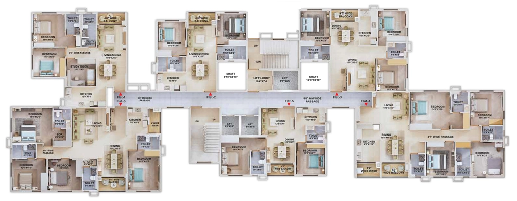 Floor Plan of Bhawani Paraiso in New Town, Kolkata - Image 434373