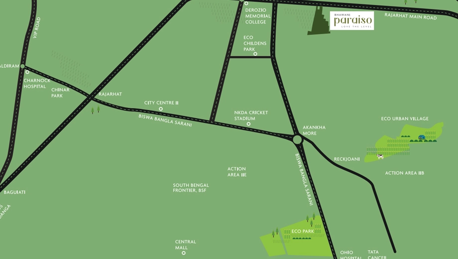 Location of Bhawani Paraiso in New Town, Kolkata - Image 434371