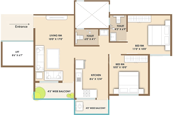 2 BHK Flat in Avadh Elite in Kamatwade, Nashik - Image 930842