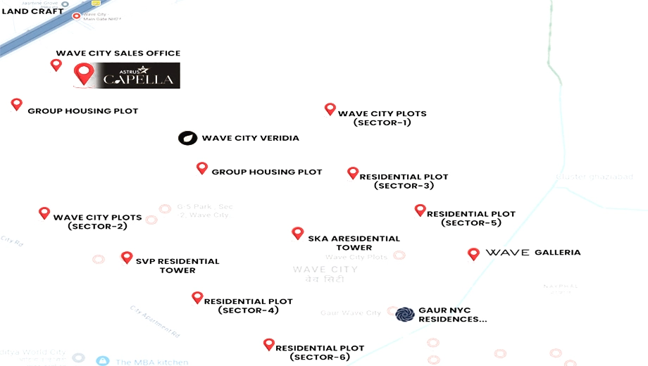 Location of Astrus Capella in Wave City, Ghaziabad - Image 434424