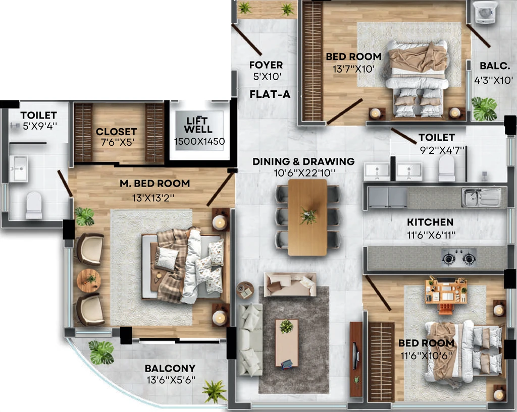 3 BHK Flat in Delta Parkview BA 182 in Salt Lake, Kolkata - Image 930863