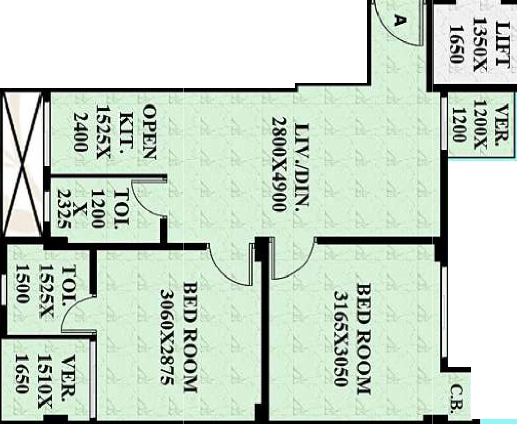 2 BHK Flat in AV Courtyard in Rajarhat, Kolkata - Image 930866