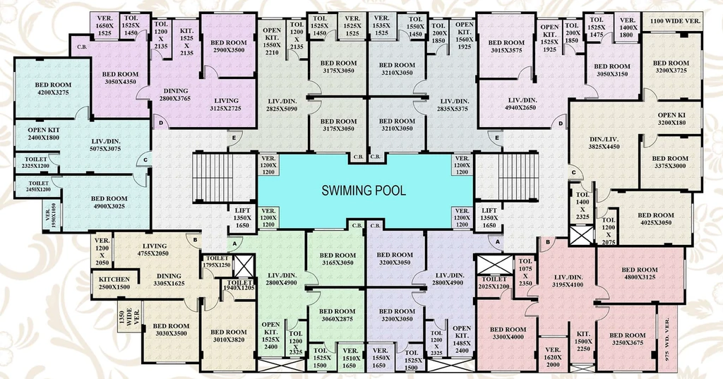 Floor Plan of AV Courtyard in Rajarhat, Kolkata - Image 434455