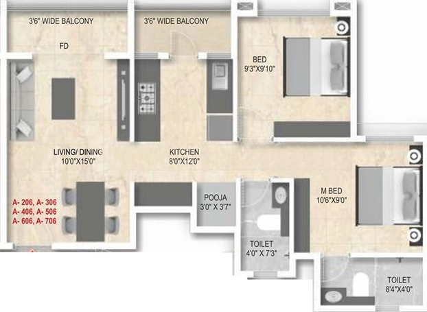 2 BHK Flat in Shivganga Residency in Nashik Road, Nashik - Image 930864