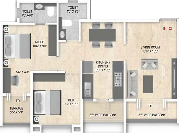 2 BHK Flat in Shivganga Residency in Nashik Road, Nashik - Image 930865