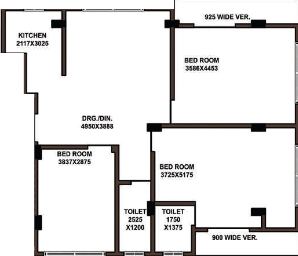 3 BHK Flat in AV Square in Rajarhat, Kolkata - Image 930877
