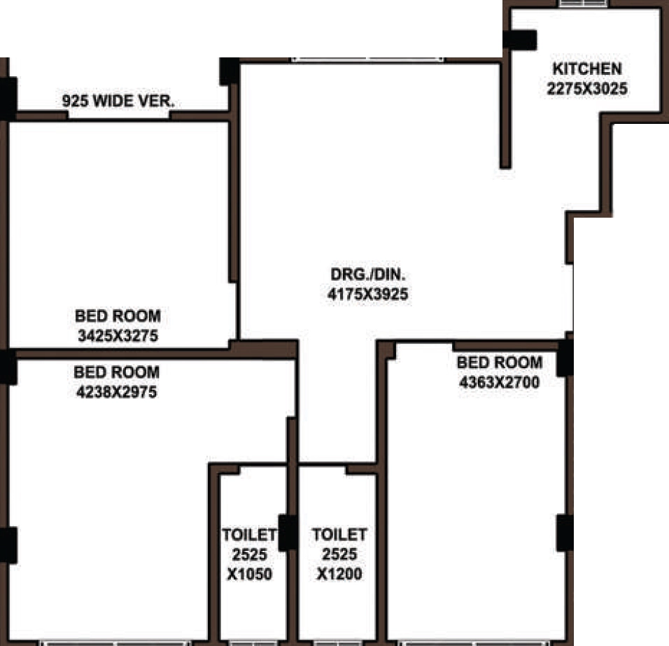 3 BHK Flat in AV Square in Rajarhat, Kolkata - Image 930879
