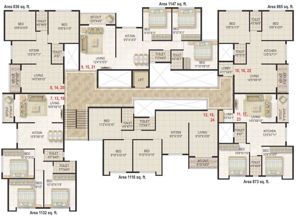 Floor Plan of Roongta Shree Tirumala Aakar in Sadguru Nagar, Nashik - Image 434483