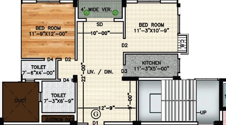 2 BHK Flat in Rajwada Crest in Nayabad, Kolkata - Image 930890