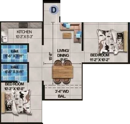 2 BHK Flat in Rajwada Crest in Nayabad, Kolkata - Image 930888