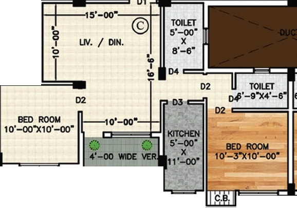 2 BHK Flat in Rajwada Crest in Nayabad, Kolkata - Image 930889