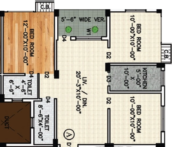 3 BHK Flat in Rajwada Crest in Nayabad, Kolkata - Image 930891