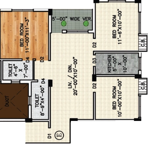 3 BHK Flat in Rajwada Crest in Nayabad, Kolkata - Image 930892