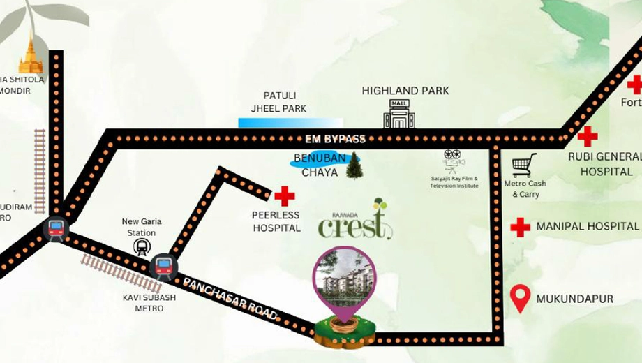 Location of Rajwada Crest in Nayabad, Kolkata - Image 434495