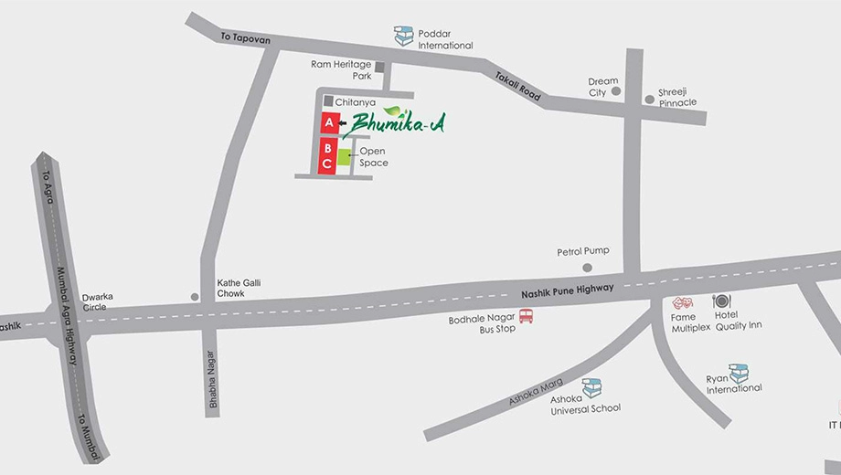 Location of Roongta Shree Tirumala Bhumika A in Dwarka, Nashik - Image 434487