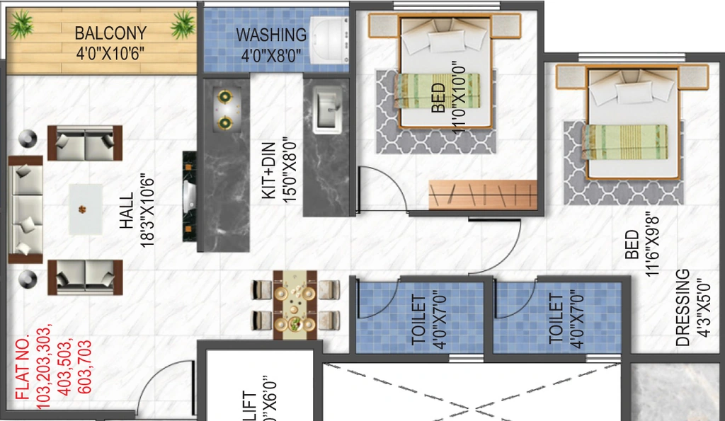 2 BHK Flat in Pravin Vidhata Apartments in Nashik Road, Nashik - Image 930903