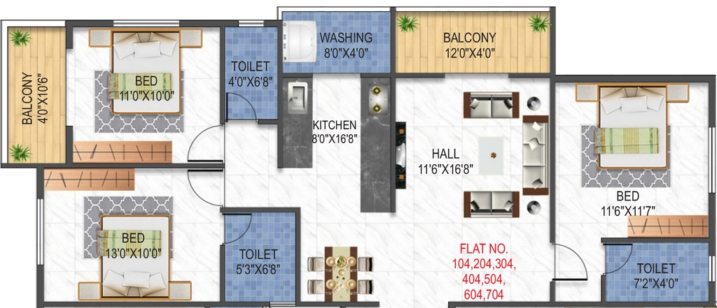 3 BHK Flat in Pravin Vidhata Apartments in Nashik Road, Nashik - Image 930904