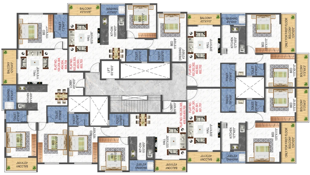 Floor Plan of Pravin Vidhata Apartments in Nashik Road, Nashik - Image 434518