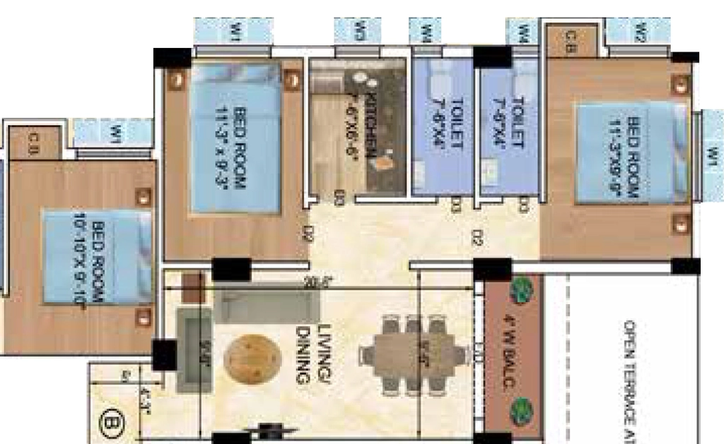 3 BHK Flat in Rajwada Laxmi Grand Avenue in Sonarpur, Kolkata - Image 930908