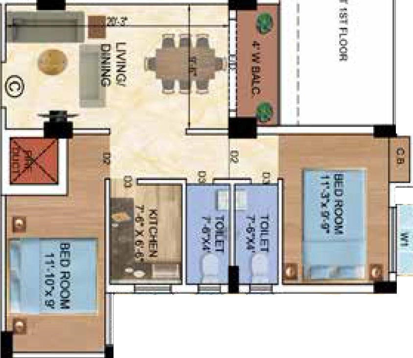 3 BHK Flat in Rajwada Laxmi Grand Avenue in Sonarpur, Kolkata - Image 930909
