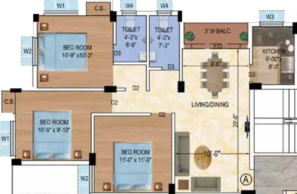 3 BHK Flat in Rajwada Laxmi Grand Avenue in Sonarpur, Kolkata - Image 930910