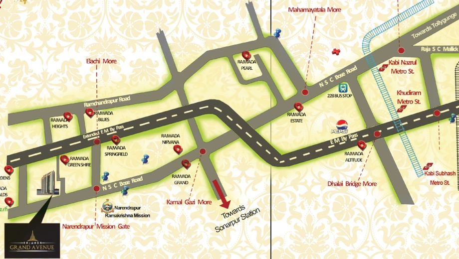 Location of Rajwada Laxmi Grand Avenue in Sonarpur, Kolkata - Image 434525