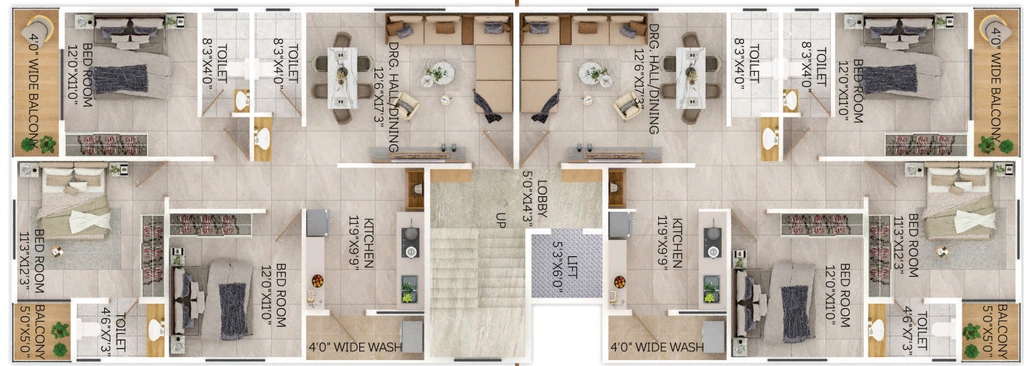 Floor Plan of Agastya Vishal Classic in Trimurti Nagar, Nagpur - Image 434538