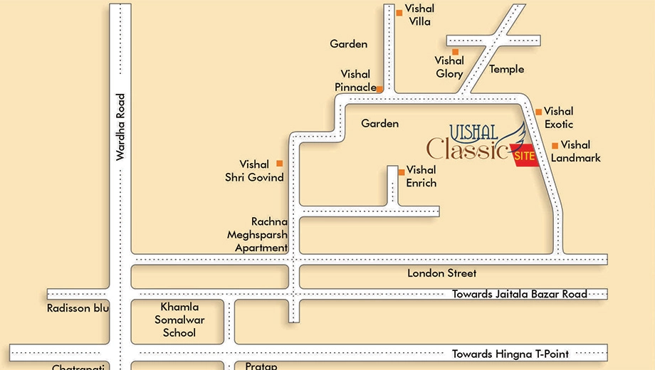 Location of Agastya Vishal Classic in Trimurti Nagar, Nagpur - Image 434537