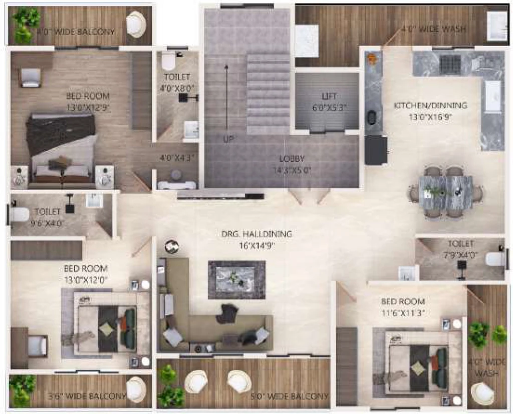 3 BHK Flat in Agastya Vishal Elegance in Sonegaon, Nagpur - Image 930913