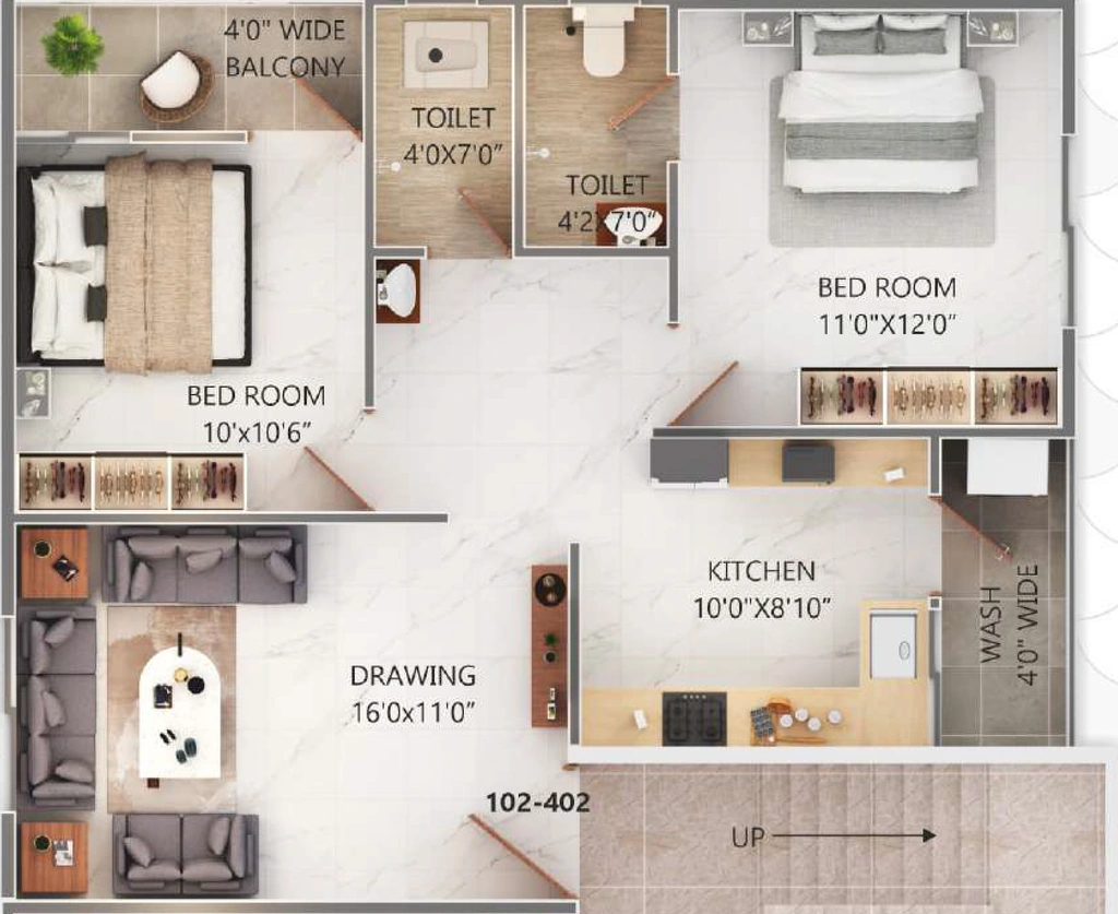 2 BHK Flat in Galaxy Mansion 17 in Manewada, Nagpur - Image 930914