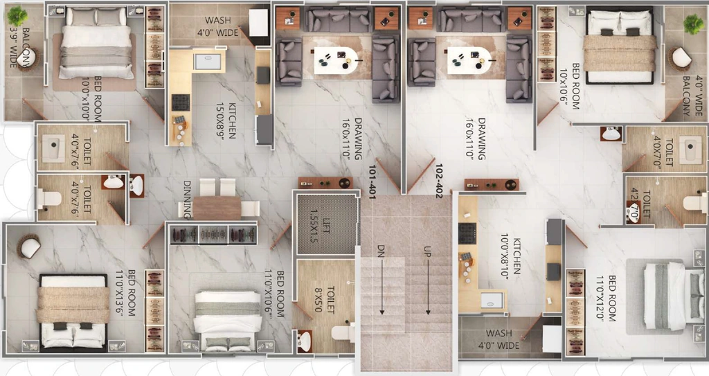 Floor Plan of Galaxy Mansion 17 in Manewada, Nagpur - Image 434548