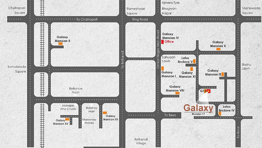 Location of Galaxy Mansion 17 in Manewada, Nagpur - Image 434547