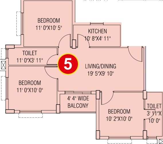 3 BHK Flat in Supreme Residency in Rajarhat, Kolkata - Image 930920