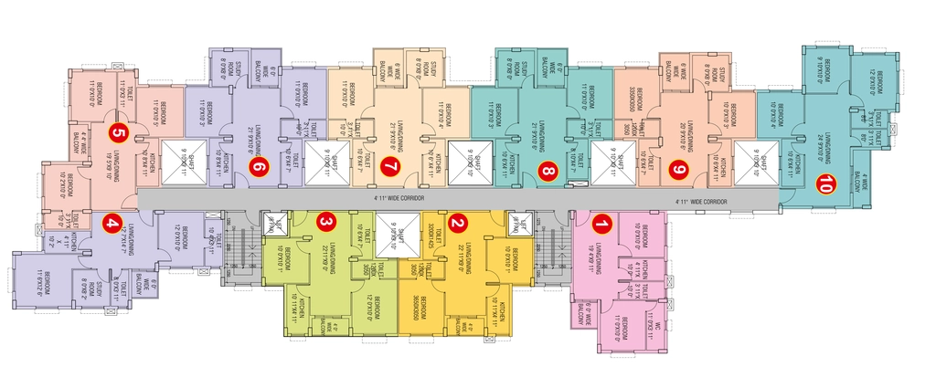 Floor Plan of Supreme Residency in Rajarhat, Kolkata - Image 434556